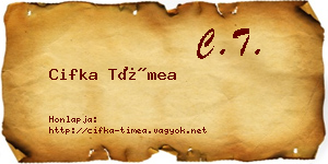 Cifka Tímea névjegykártya